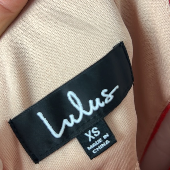 Lulus Avianna Red & Nude Lace Bodycon mini Dress, Size XS Cocktail sleeveless - Picture 8 of 16